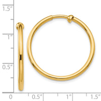 14K Non-Pierced Hoop Earrings-X95