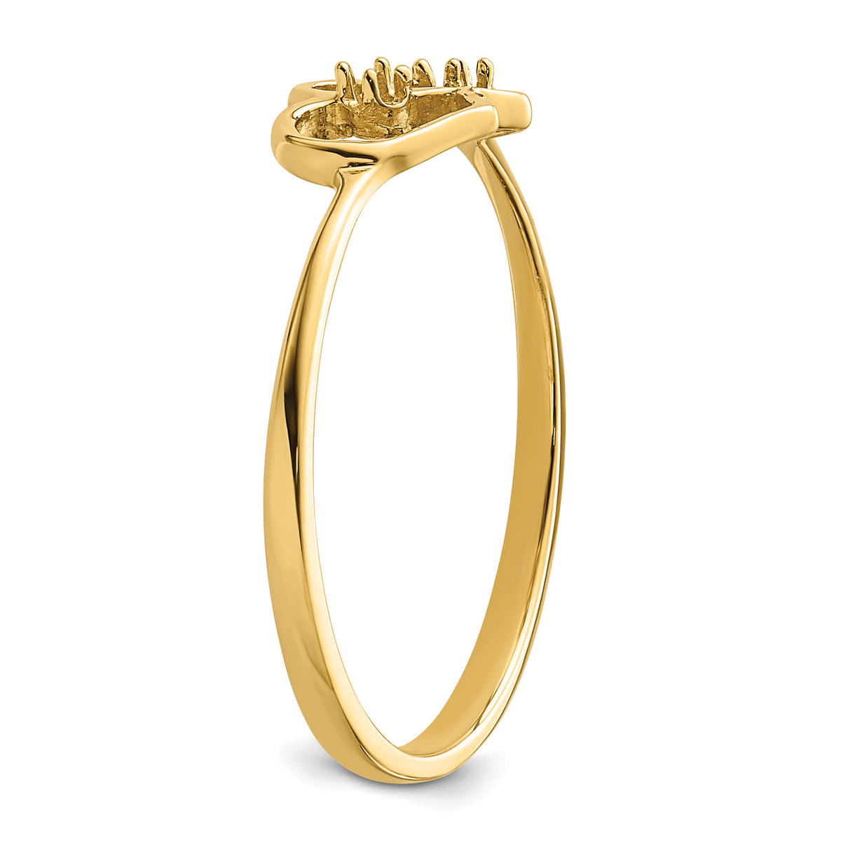14k Polished .03ct. Diamond Heart Ring Mounting-X9552