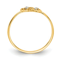 14k Polished AA Diamond heart ring-X9552AA