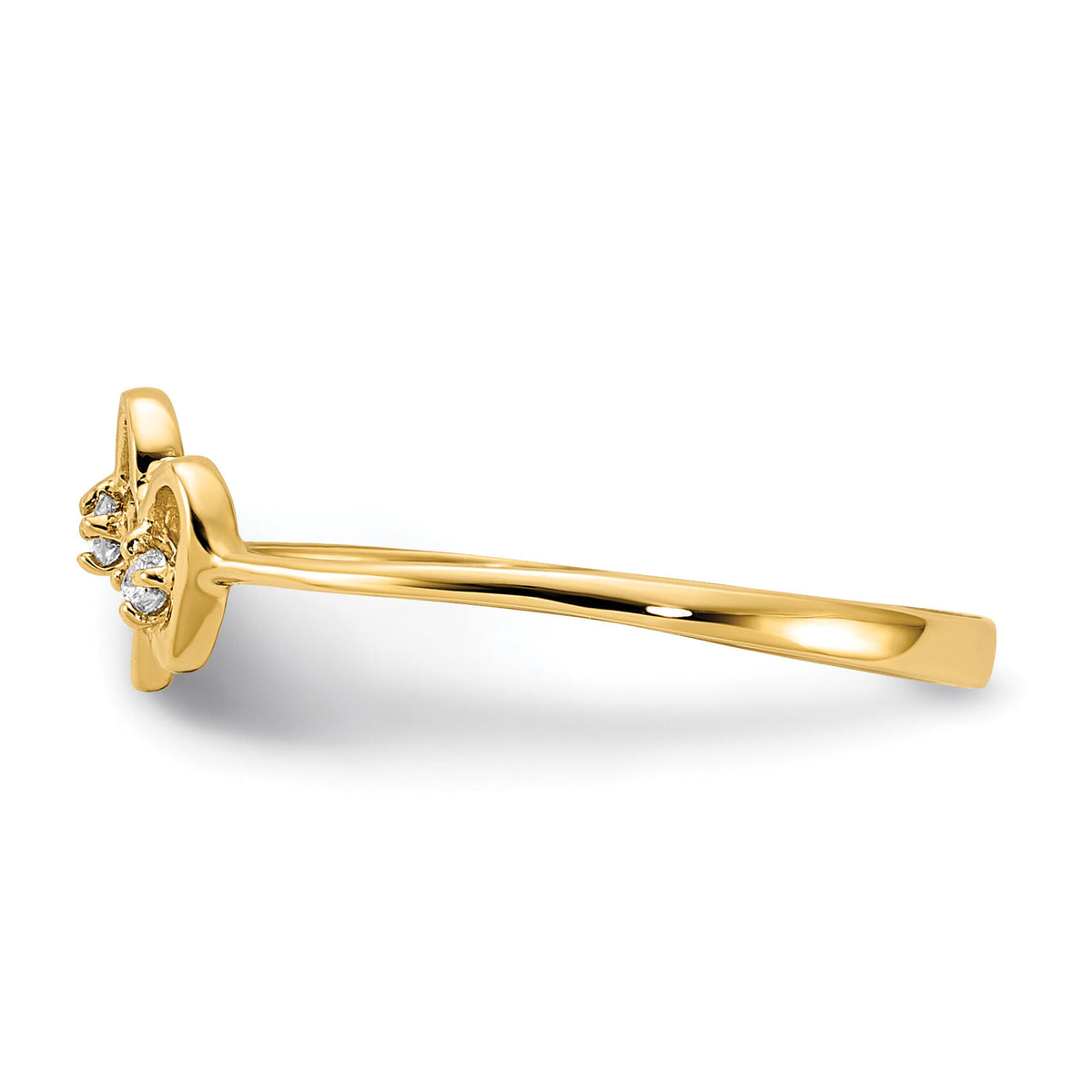 14k Polished AA Diamond heart ring-X9552AA