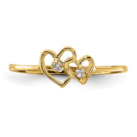 14k Polished AA Diamond heart ring-X9552AA