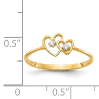 14k Polished AA Diamond heart ring-X9552AA
