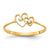 14k Polished AA Diamond heart ring-X9552AA