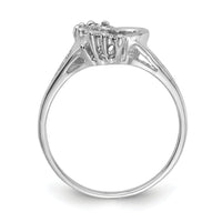 14k White Gold Polished .20ct. Diamond Heart Ring Mounting-X9594