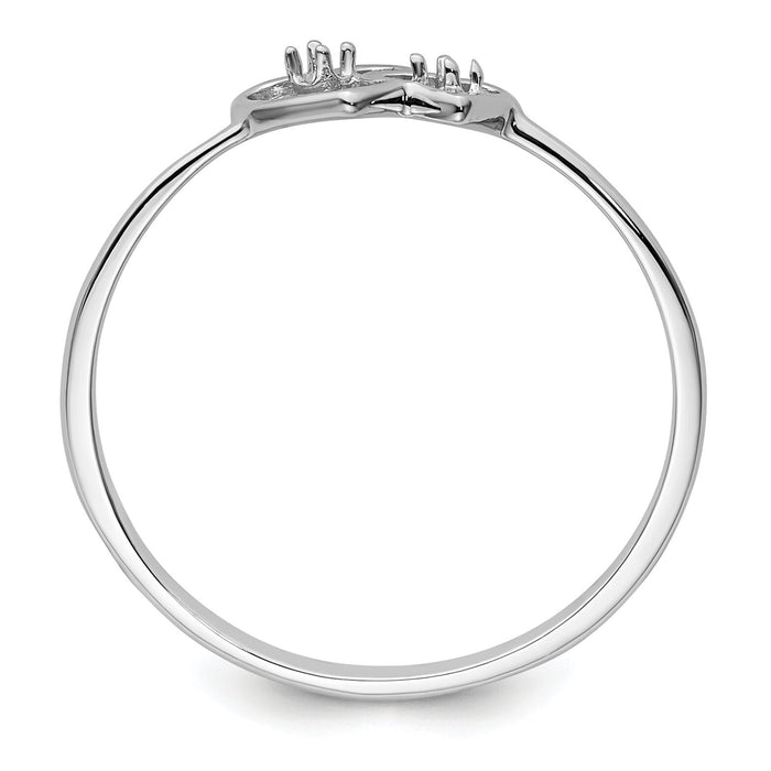 14k White Gold .03ct. Diamond Fancy Ring Mounting-X9599