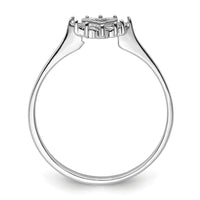 14k White Gold Polished .17ct. Diamond Heart Ring Mounting-X9602