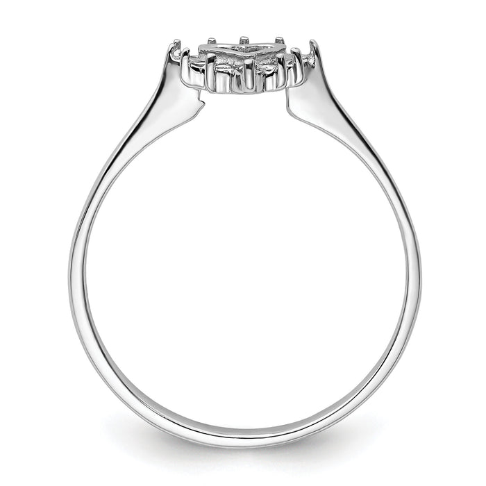 14k White Gold Polished .17ct. Diamond Heart Ring Mounting-X9602