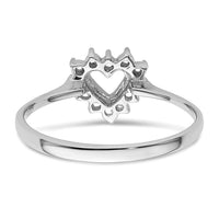 14k White Gold Polished .17ct. Diamond Heart Ring Mounting-X9602