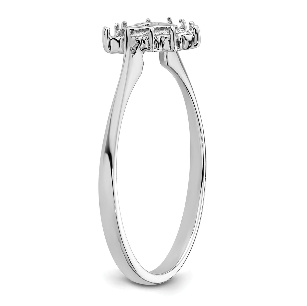 14k White Gold Polished .17ct. Diamond Heart Ring Mounting-X9602