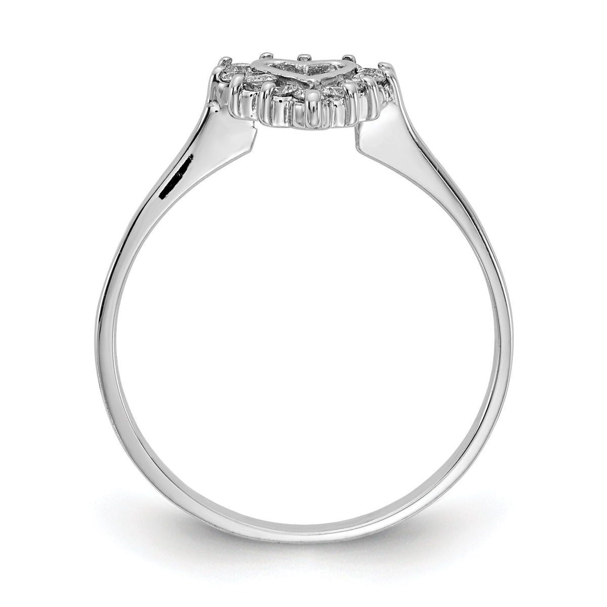 14k White Gold Polished AA Diamond ring-X9602AA