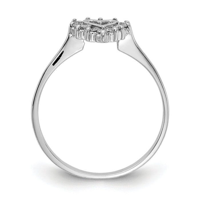 14k White Gold Polished AA Diamond ring-X9602AA