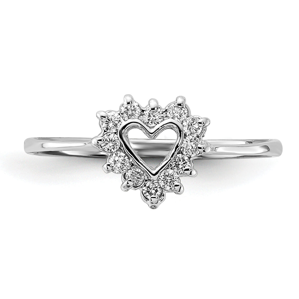 14k White Gold Polished AA Diamond ring-X9602AA