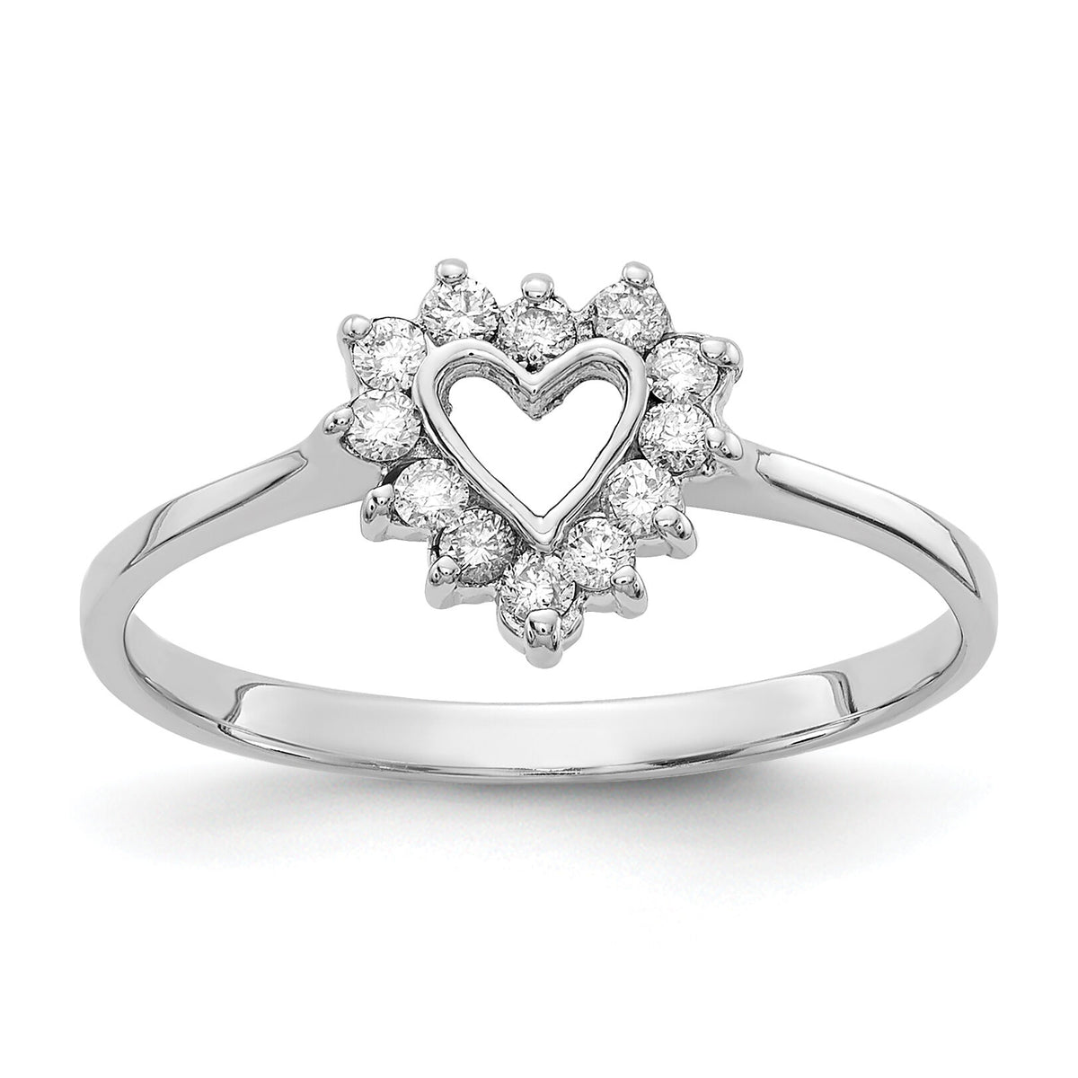 14k White Gold Polished AA Diamond ring-X9602AA