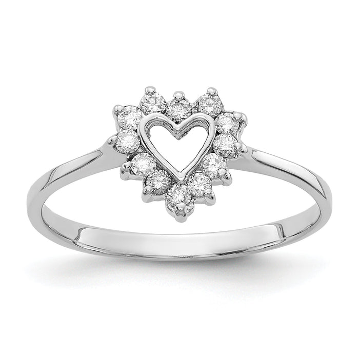 14k White Gold Polished AA Diamond ring-X9602AA
