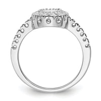 14k White Gold Polished .38ct. Diamond & 5mm Round Gemstone Ring Mounting-X9641