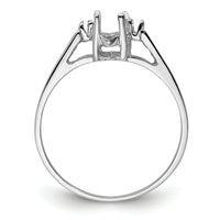 14k White Gold .05ct. Diamond & 8x4 Marquise Gemstone Ring Mounting-X9671