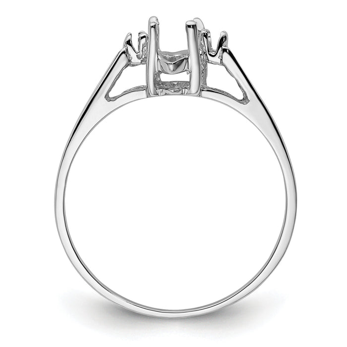 14k White Gold .05ct. Diamond & 8x4 Marquise Gemstone Ring Mounting-X9671
