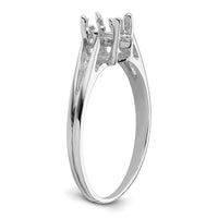 14k White Gold .05ct. Diamond & 8x4 Marquise Gemstone Ring Mounting-X9671