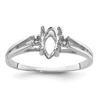 14k White Gold .05ct. Diamond & 8x4 Marquise Gemstone Ring Mounting-X9671
