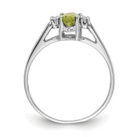 14k White Gold 8x4mm Marquise Peridot AA Diamond ring-X9671PE/AA