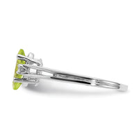 14k White Gold 8x4mm Marquise Peridot AA Diamond ring-X9671PE/AA