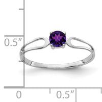14k White Gold 4mm Amethyst ring-X9673AM
