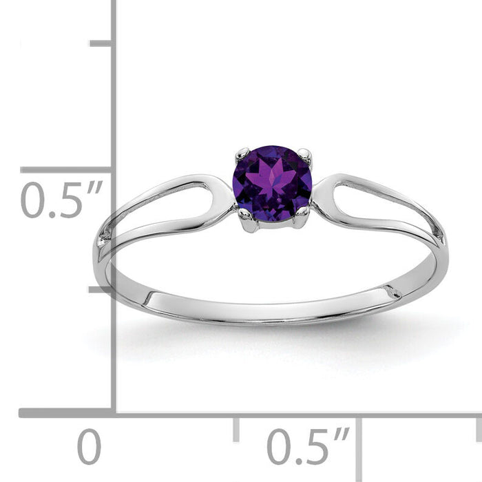 14k White Gold 4mm Amethyst ring-X9673AM