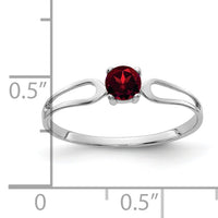 14k White Gold 4mm Garnet ring-X9673GA
