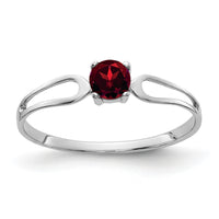 14k White Gold 4mm Garnet ring-X9673GA