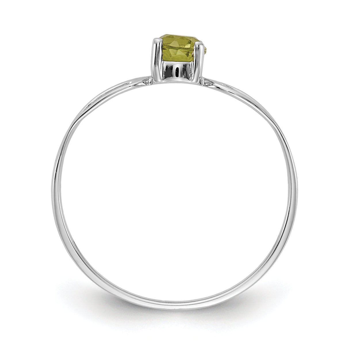 14k White Gold 4mm Peridot ring-X9673PE