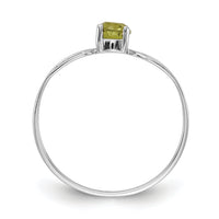 14k White Gold 4mm Peridot ring-X9673PE