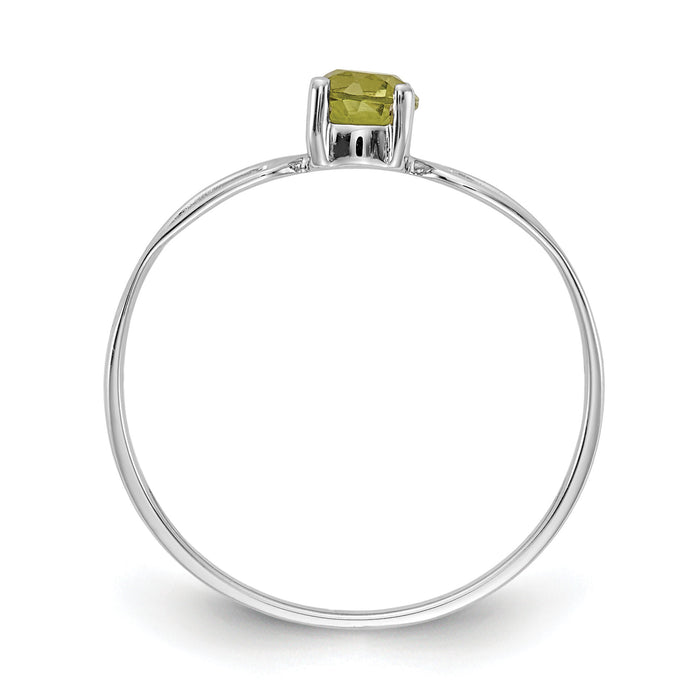 14k White Gold 4mm Peridot ring-X9673PE
