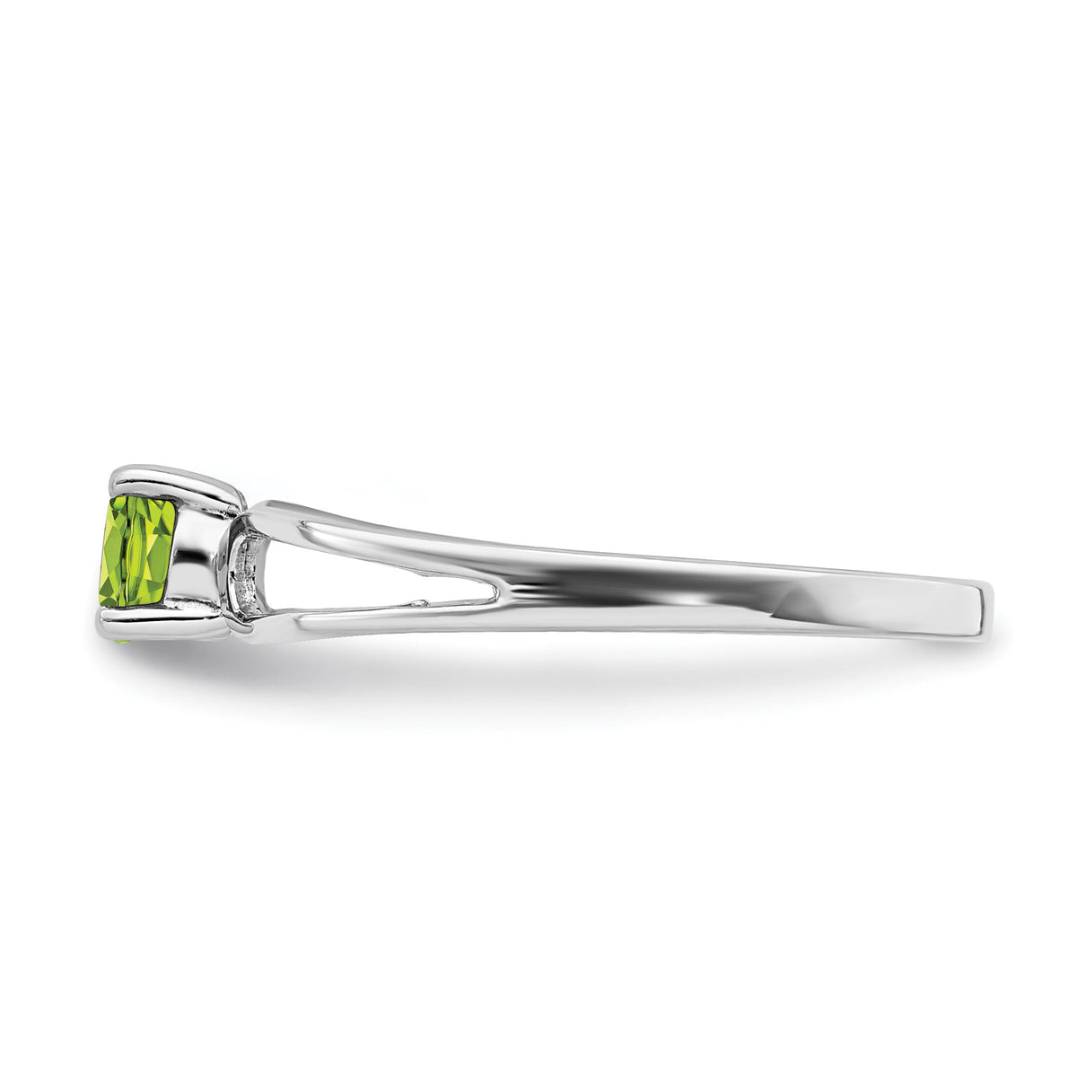 14k White Gold 4mm Peridot ring-X9673PE