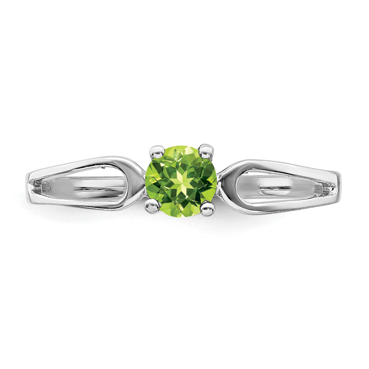 14k White Gold 4mm Peridot ring-X9673PE