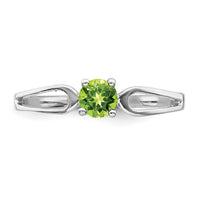 14k White Gold 4mm Peridot ring-X9673PE