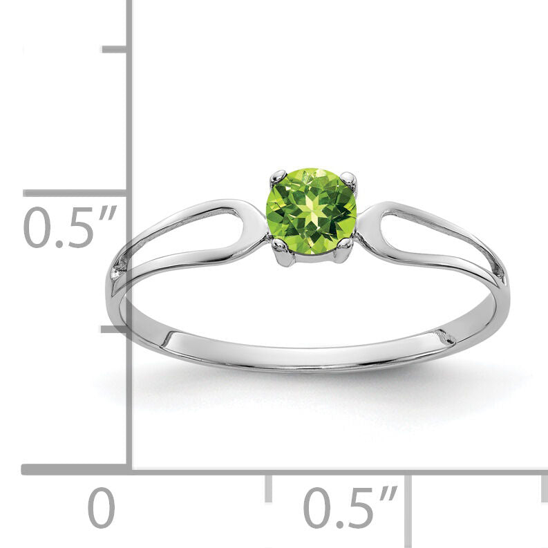 14k White Gold 4mm Peridot ring-X9673PE