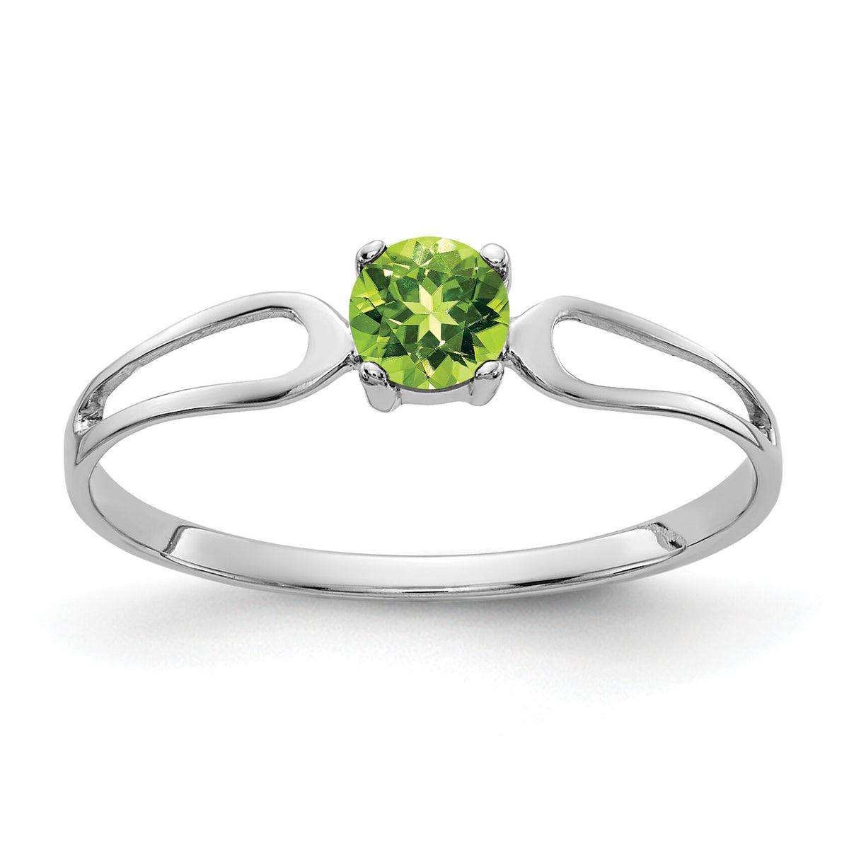 14k White Gold 4mm Peridot ring-X9673PE