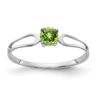 14k White Gold 4mm Peridot ring-X9673PE