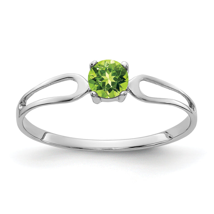 14k White Gold 4mm Peridot ring-X9673PE