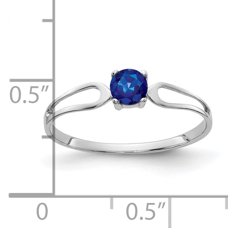 14k White Gold 4mm Sapphire ring-X9673S