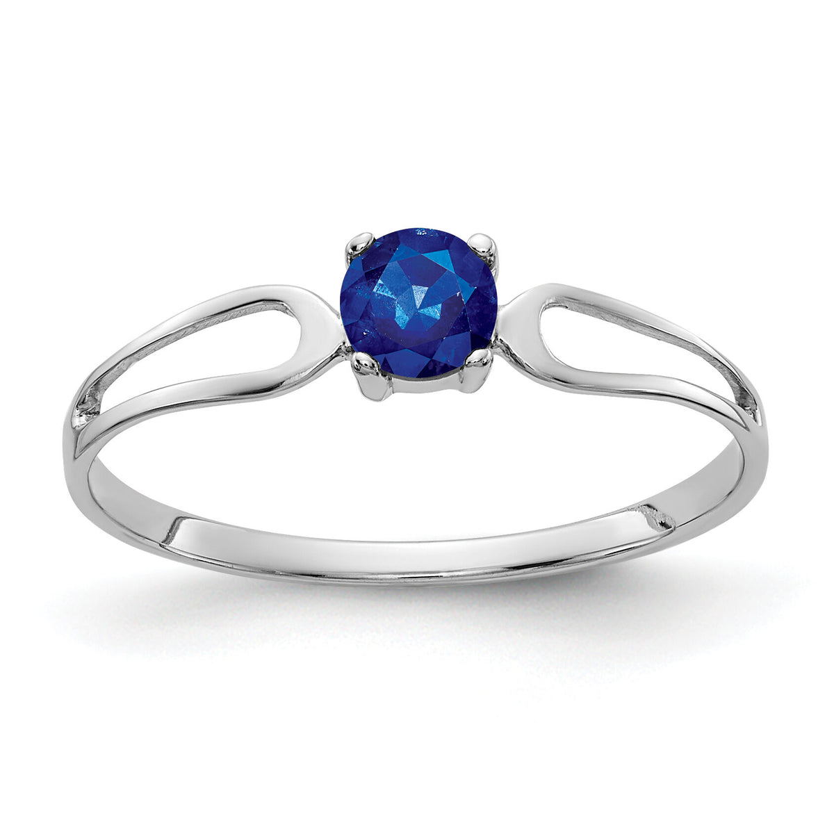 14k White Gold 4mm Sapphire ring-X9673S