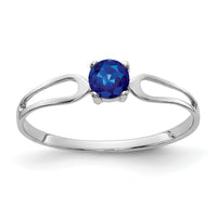 14k White Gold 4mm Sapphire ring-X9673S