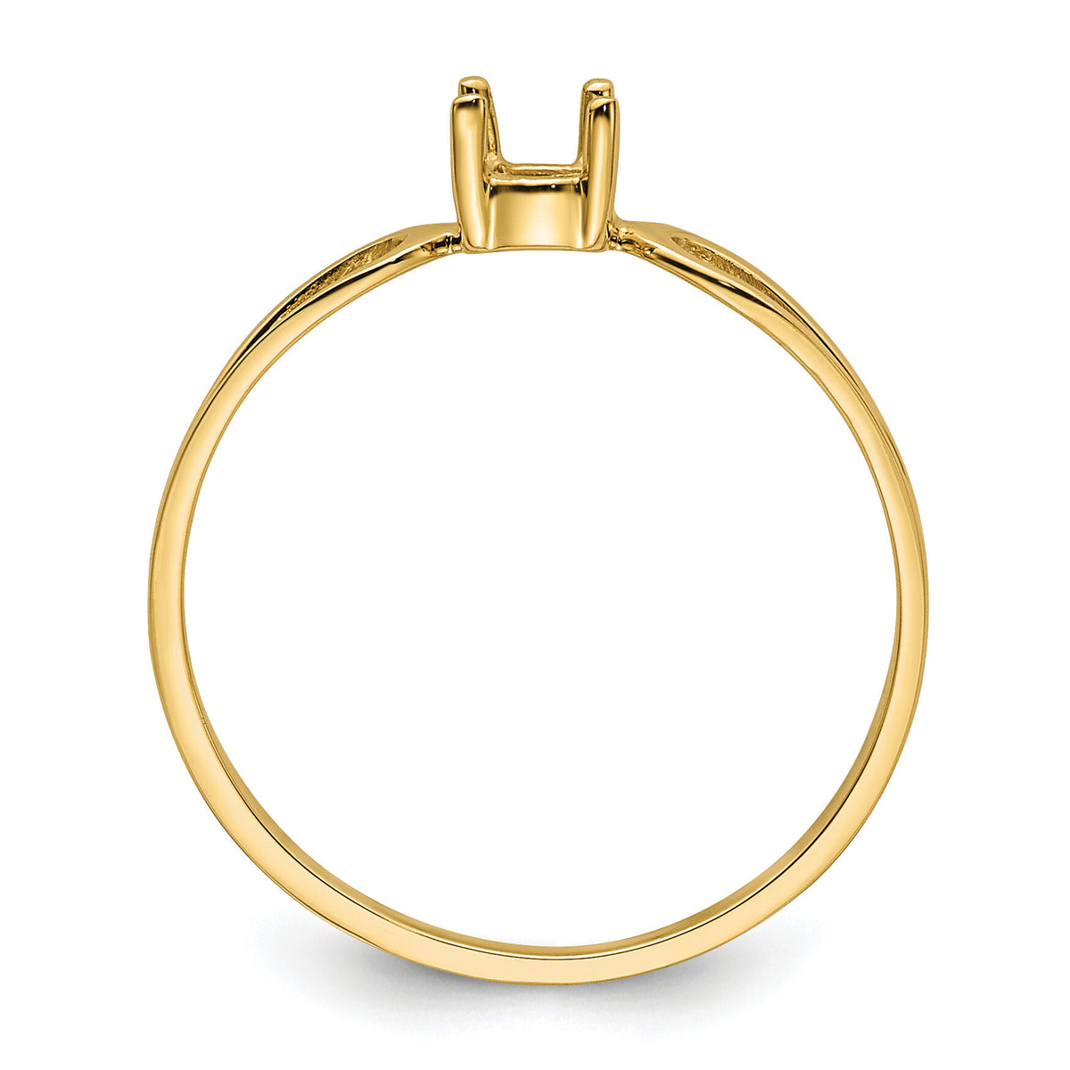 14k Polished 4mm Round Gemstone Ring Mounting-X9674