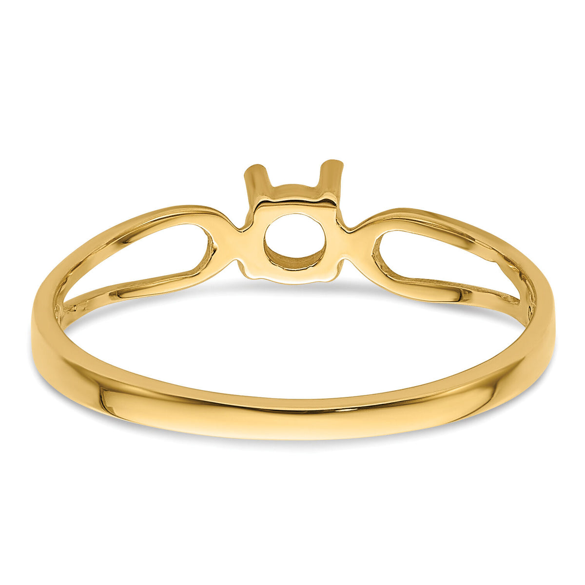 14k Polished 4mm Round Gemstone Ring Mounting-X9674