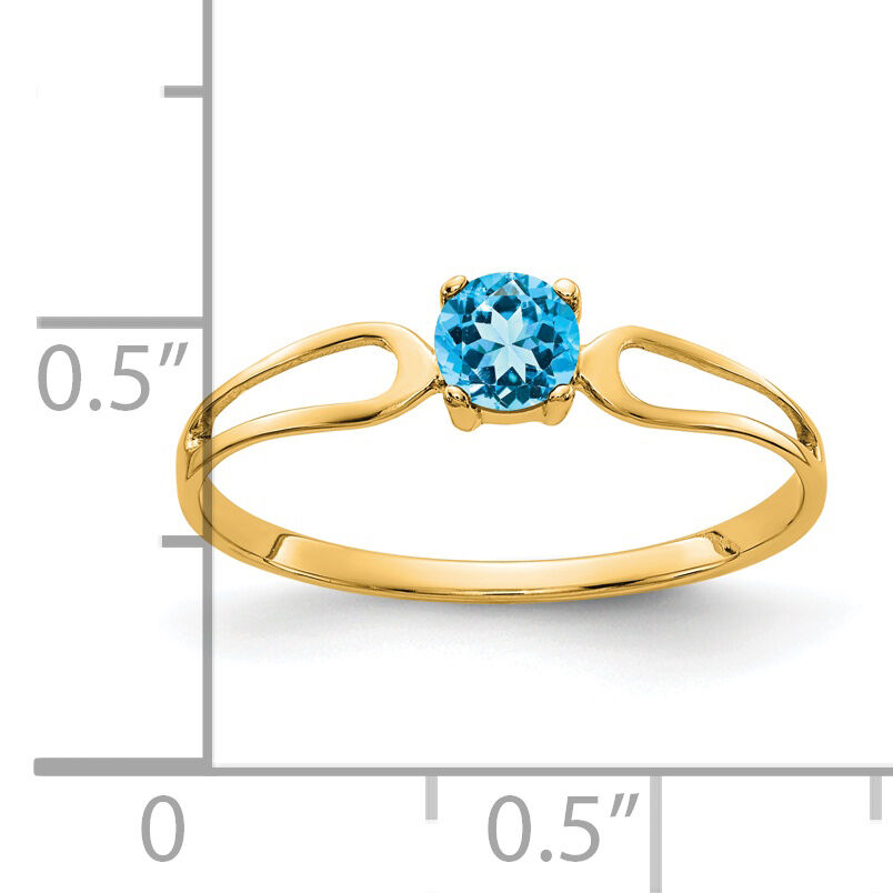 14k 4mm Blue Topaz ring-X9674BT