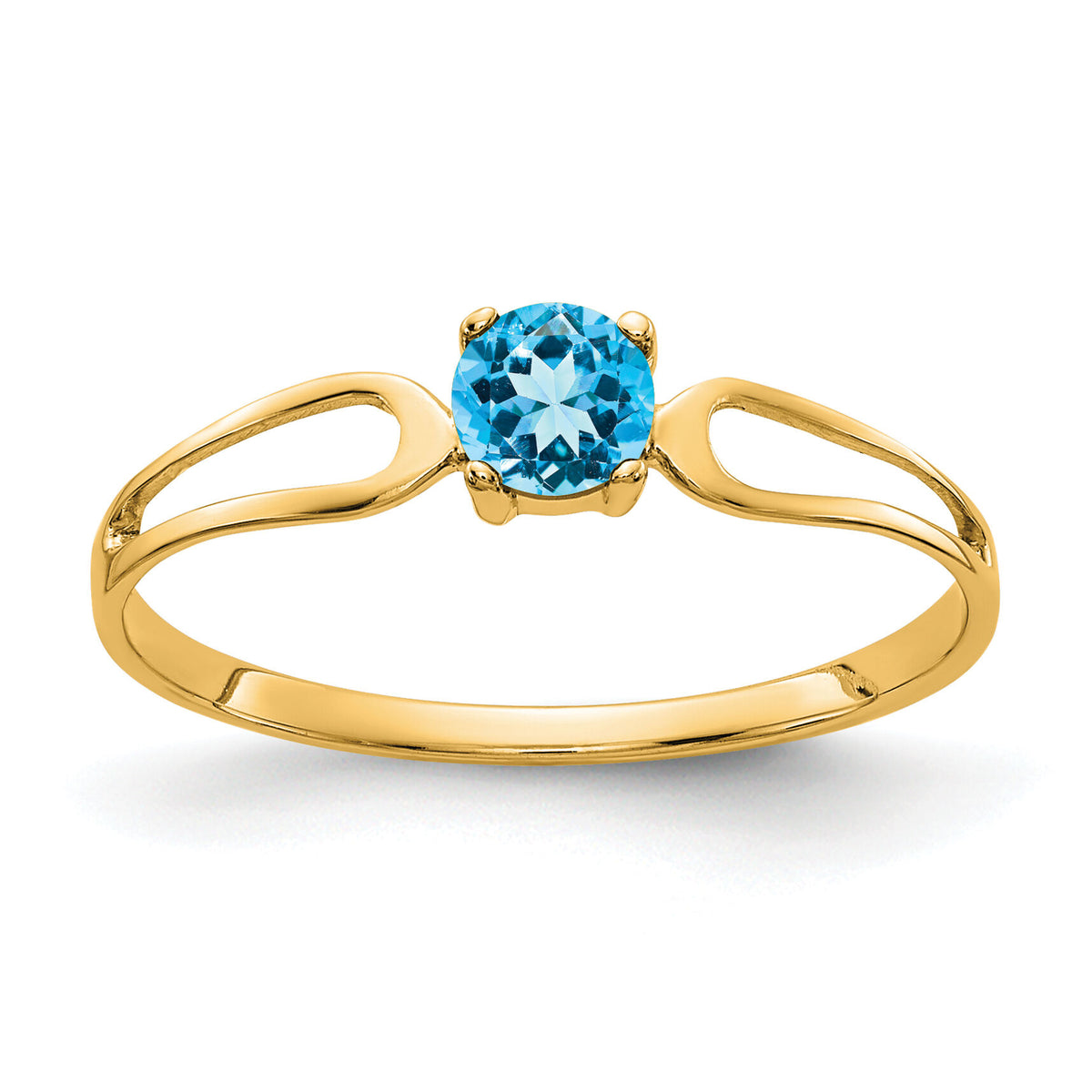 14k 4mm Blue Topaz ring-X9674BT