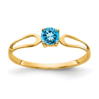 14k 4mm Blue Topaz ring-X9674BT