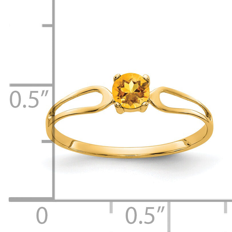 14k 4mm Citrine ring-X9674CI