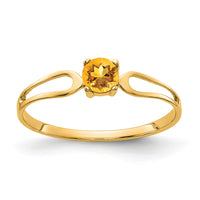 14k 4mm Citrine ring-X9674CI