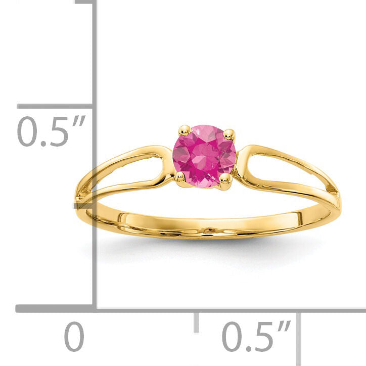 14k 4mm Pink Tourmaline Ring-X9674PT